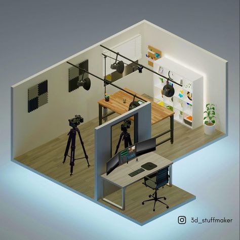 Podcast Room Interior Design, Photo Studio Setup Ideas, Home Office Youtube Studio, Podcast Corner Design, Office Youtube Studio, Studio Podcast Design, Home Podcast Studio Setup, Youtube Room Setup, Livestream Setup