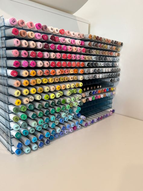 Arrtx Markers Art, Ohuhu Markers Aesthetic, Ohuhu Marker Organization, Ohuhu Marker Storage, Marker Set Aesthetic, Marker Organization, Ohahu Markers, Prismacolor Markers, Art Tools Drawing