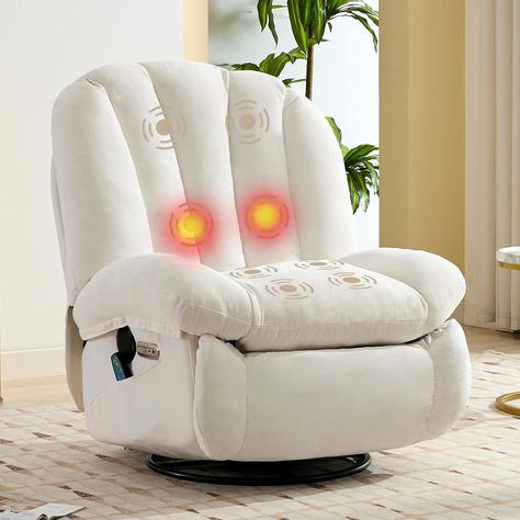 PRICES MAY VARY. 🍊【Convenient Power Recliner】 Get comfy with the touch of a button! Indulge in the ultimate relaxation with our power recliner chair, featuring a segmented electric mechanism for effortless angle adjustment with just a touch of a button. Say goodbye to manual struggles, hello comfort. Perfect for seniors, pregnant women, individuals with disabilities, and those with leg injuries. 🍊【Relaxing Massage and Heating】 Need a break from the daily grind? Our massage chair recliner has y Shell Silhouette, White Lounge Chair, Rocking Recliner, Rocker Recliner Chair, Power Recliner Chair, Chair Recliner, Chair For Living Room, Recliner Chairs, Swivel Recliner