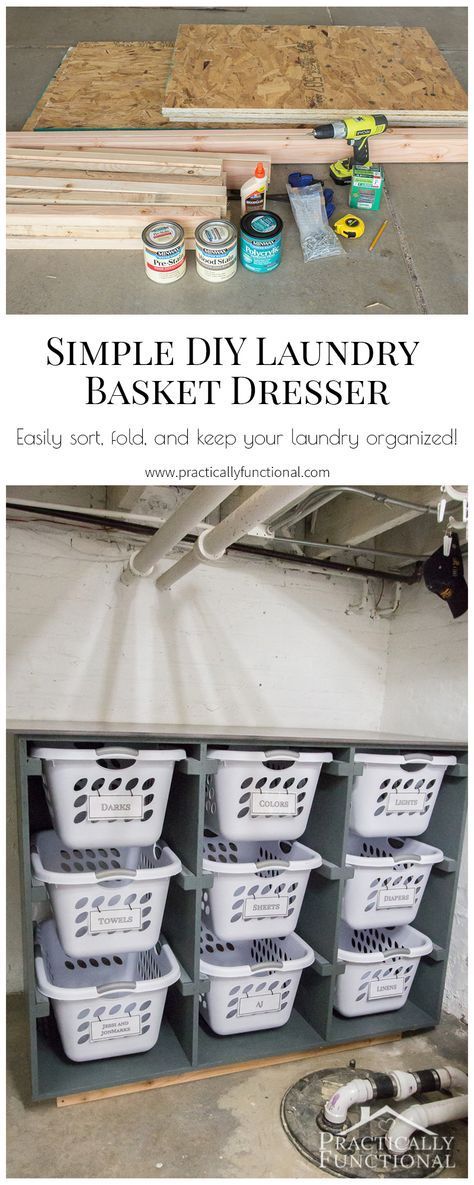 Laundry Basket Storage Diy, Closet Remodel Diy, Dresser Build, Organize Room, Basket Dresser, Laundry Basket Shelves, Storage Cheap, Laundry Basket Dresser, Laundry Basket Holder