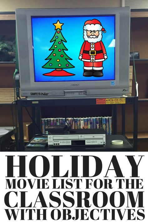 It's winter. It's the end of December. You might need a movie. So here are some Holiday Movies with Objectives and activities to do with your students. Holiday Movies List, Winter Movies, December Kindergarten, Kindergarten Freebies, December Activities, Christmas Teaching, Holiday Movies, Christmas Kindergarten, December Holidays