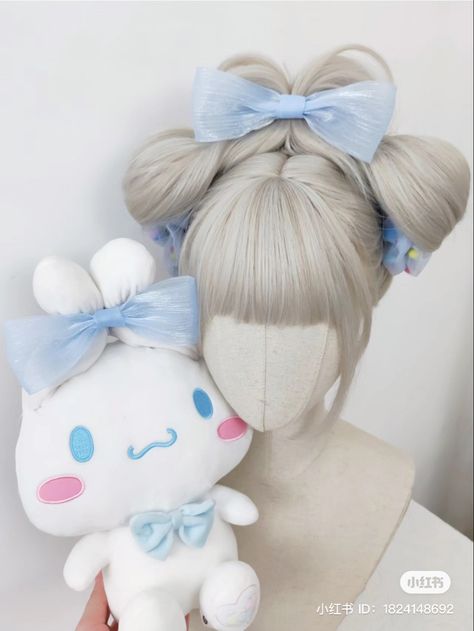 #aesthetic #hairstyles #fashion Cinnamoroll Hairstyle, Cinnamoroll Moodboard, Basic Hairstyles, Cinnamon Hair, Aesthetic Hairstyles, Roll Hairstyle, Hair Things, Style Reference, Oc Drawings