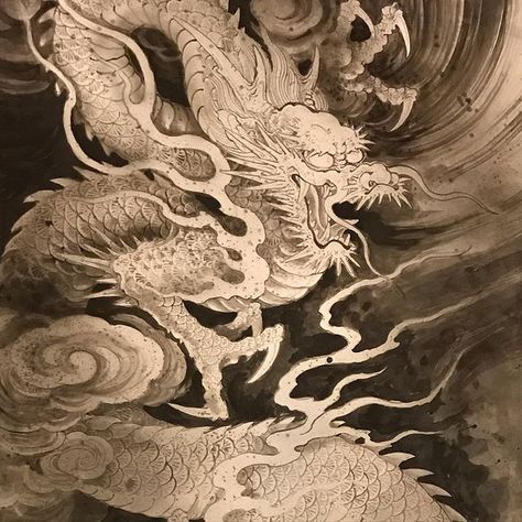 Asian Dragon Tattoo, Chris Garver, Japanese Myth, Japanese Designs, Inner Arm Tattoo, Japanese Art Styles, Japanese Dragon Tattoos, Asian Dragon, Dragon Sketch