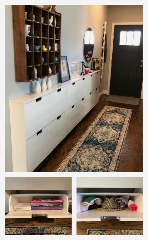 #ikeahacks #furnitureideas #furniture Ikea Small Spaces, Ikea Hack Bedroom, Ikea Hack Storage, Vstupná Hala, Shoe Storage Small Space, Ikea Hack Ideas, Small Entryways, Ikea Furniture Hacks, Space Storage