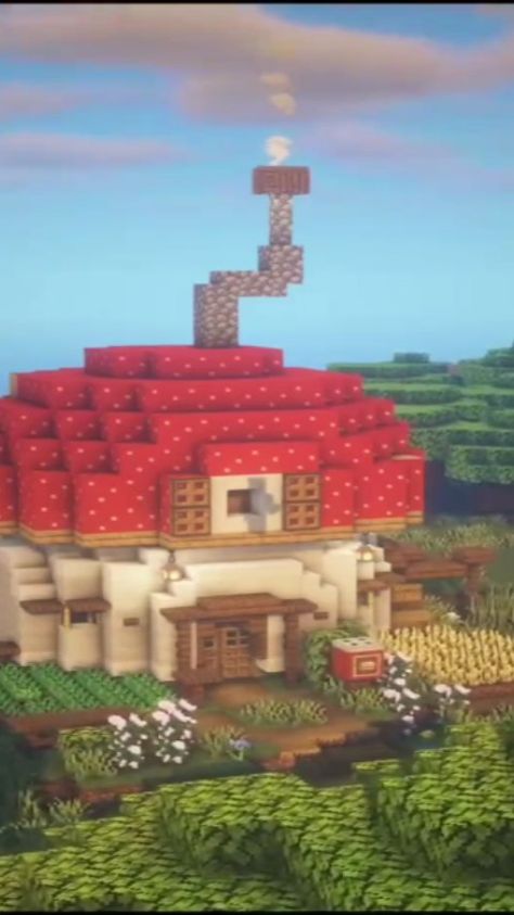 Minecraft Mushroom House Tutorial, Minecraft Mushroom House, Minecraft Mushroom, Mansion Minecraft, Minecraft Small House, Minecraft Mansion, House Tutorial, Minecraft House Plans, Bangunan Minecraft