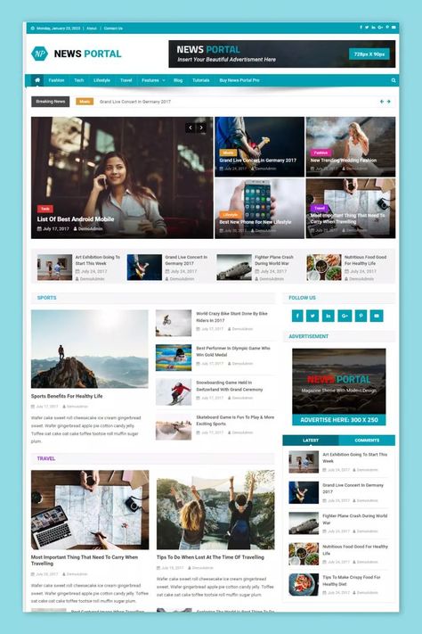 Free News Portal WordPress Theme - MasterBundles Collage. Newspaper Website, Magazine Website Design, Newspaper Theme, Design Newspaper, Wordpress Templates, News Web Design, Website Design Wordpress, Magazine Website, Newspaper Template