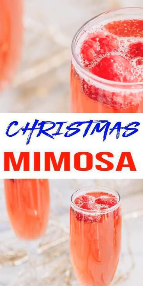 Check out these super delicious Christmas mimosa. Super easy Christmas morning drinks. This is not only a great Christmas cocktail but it is a great New Year'