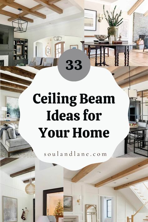 Whether you're aiming for the rustic charm of exposed wooden beams or the sleek sophistication of painted beams, there's a style to enhance every room. Incorporate reclaimed wood beams in your living room for a touch of history and warmth, or opt for a coffered ceiling with beams in a formal dining area for added architectural interest. For a contemporary twist, consider faux beams that mimic the look of wood in lightweight materials, offering easy installation and maintenance. Integrate LED str Wood Beams On Tray Ceiling Living Room, Ceiling Beam Room Divider, Faux Beams Ceiling Living Rooms, Nickel Gap Ceiling With Beams, Ceiling Fan Hung From Beam, Angled High Ceiling Living Room, Covering Support Beams, Beach House Ceiling Beams, How To Cover Beams Ceiling Ideas