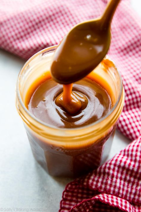 Homemade Salted Caramel, Caramel Recipe, Sally's Baking, Caramel Sauce, Salted Caramel, Caramel, Sauce, Baking, Red