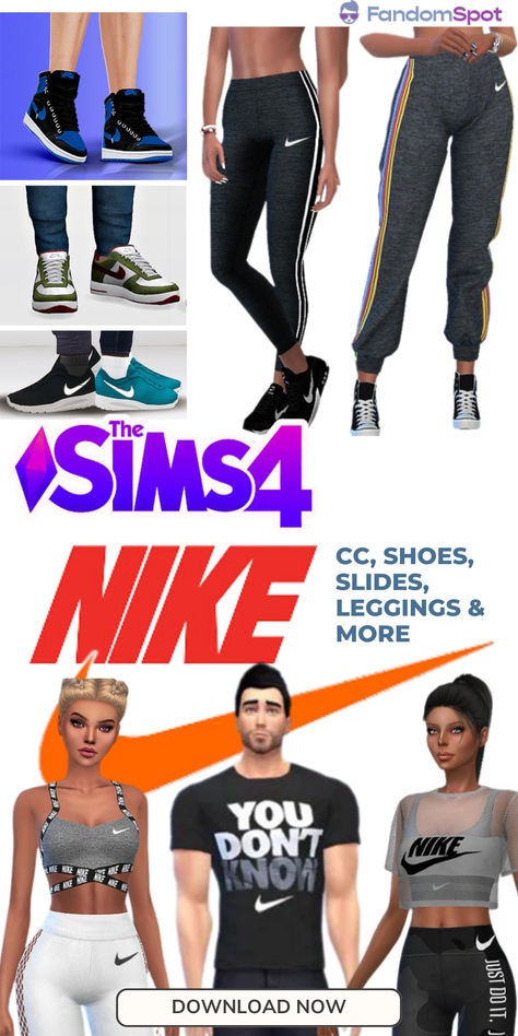 Sims 4 Nike Cc Men, Nike Cc Sims 4, Sims 4 Nike Cc, Sims 4 Sports Cc, Free Sims 4 Cc Clothes, Nike Women Outfits, Nike Coat, Sims 4 Male Clothes, Sweatpants Nike