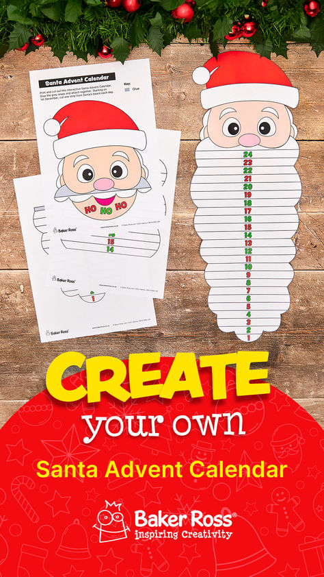 This interactive Santa Advent Calendar is the perfect countdown to Christmas. Print off this free downloadable template, then cut off one strip of Santa’s beard each day, right up until Christmas Eve 🎅.  #christmas #adventcalendar #advent #christmasdiy #christmascrafts Santa Countdown Craft, Preschool Christmas Countdown, Santa Beard Countdown, Christmas Countdown Kids, Santa's Beard Countdown, Christmas Countdown Craft, Advent Calendar Craft, Santa Advent Calendar, Christmas Countdown Crafts