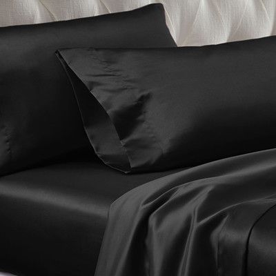 Lush Collection, Black Bed Sheets, Bedroom Things, 2024 Bedroom, Black Bed Linen, Linen Bedding Natural, Black Bed, Grey Linen Bedding, Satin Sheets