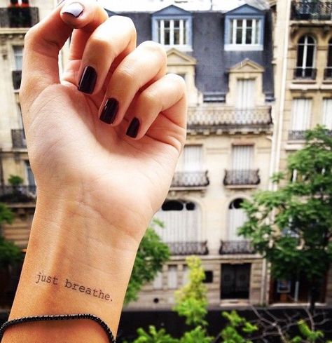 Typewriter Tattoo, Just Breathe Tattoo, A Small Tattoo, Tattoo Forearm, Tattoo Wrist, Disney Tattoo, Arrow Tattoos, Elephant Tattoos, Music Tattoos