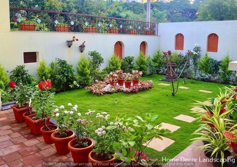 Garden-garden design gardening Front Yard Gardening Ideas, Modern Home Garden, Backyard Patio Decor, Gardening Drawing, Garden Landscaping Ideas, Patio Decor Ideas, Landscape Design Ideas, Colorful Room Decor, Indian Garden