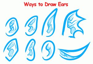 Manga Ears, Anime Ears, How To Draw Ears, How To Draw Anime, Draw Manga, Drawing Course, Drawing Guide, Draw Anime, Chibi Drawings