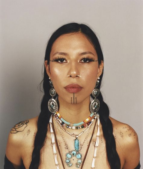 Native Model, Quannah Chasinghorse, Artists Instagram, Oglala Lakota, Latina Aesthetic, Native American Tattoo, Nothing To See Here, Cool Makeup Looks, Super Model