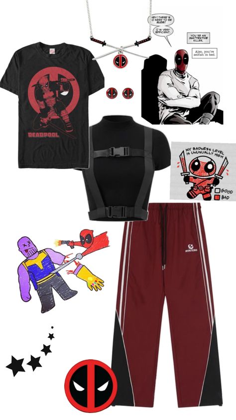 With great power comes great irresponsibility Deadpool Disneybound, Deadpool Outfit, Daily Fits, Great Power, Daily Workout, Deadpool, Outfit Inspirations, Disney, Pins