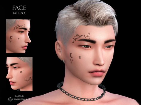 The Sims Resource - Face Tattoos N23 Sims 4 Face Tattoos Male, Ts4 Face Tattoo Cc, Ts4 Face Tattoo, Sims 4 Cc Face Tattoos, Sims 4 Face Tattoos, Cc Tattoo, Mens Face Tattoos, Spray Tattoo, Tattoos Male