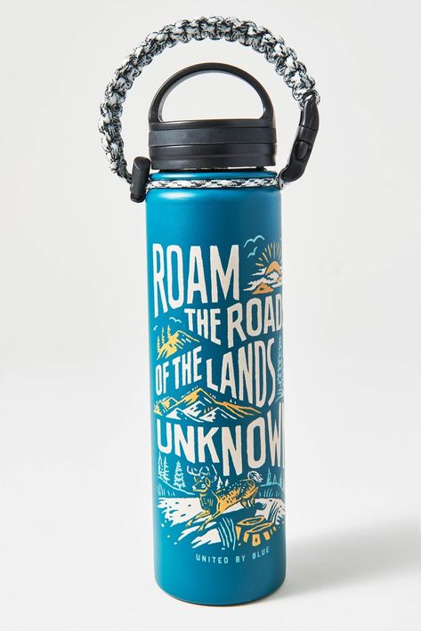 The Most Durable, Safe, and Stylish Reusable Water Bottles & Tumblers Water Bottle Art, Printed Water Bottles, United By Blue, Best Water Bottle, Reusable Water Bottles, Water Bottle Design, Blue Bottle, Travel Bottles, Insulated Bottle