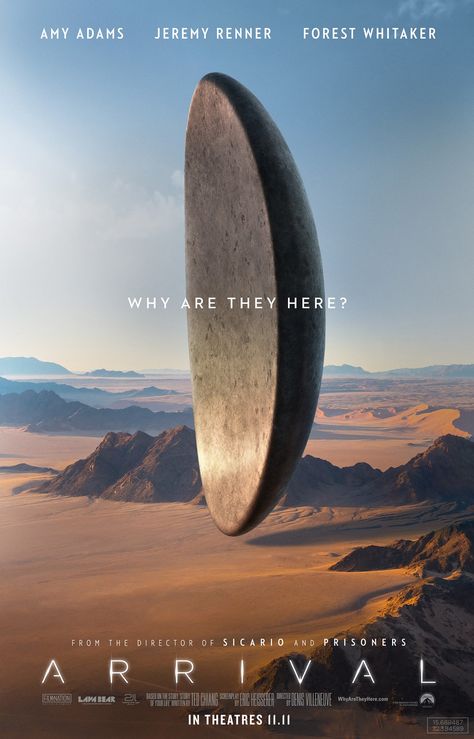 How do you explain the unexplainable? // ARRIVAL 11.11.16 Arrival Movie, Arrival Poster, Forest Whitaker, Space Movies, Denis Villeneuve, Science Fiction Movies, Sci Fi Films, Science Fiction Film, Cinema Posters