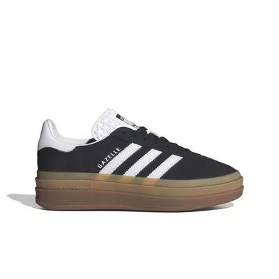 adidas Originals Gazelle Bold "Core Black/Ftwr White" Women's Shoe - Hibbett | City Gear Black And White Gazelles, Black Gazelle, Black Gazelles, Adidas Gazelle Outfit, Wishlist Ideas, Gazelle Bold, Bold Shoes, 2024 Wishlist, Adidas Originals Gazelle