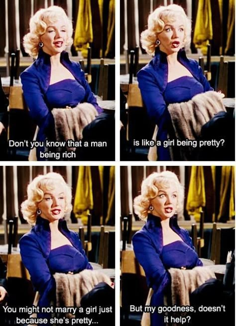 When she showed you that everyone is a bit of a gold digger: | Community Post: 26 Times Marilyn Monroe Taught You A Thing Or Two About Romance Marilyn Monroe Movies, Being Rich, Gentlemen Prefer Blondes, Norma Jean, Norma Jeane, Film Quotes, Picture Day, Classic Movies, Film Serie