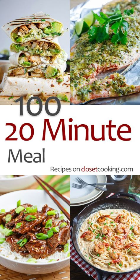 20 Min Meal, 20 Minute Meals, Closet Cooking, 20 Minute Dinners, Quick Family Meals, 30 Min Meals, Fast Meals, Fast Dinner Recipes, 20 Minute Recipes