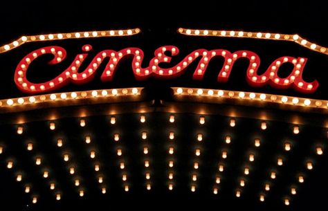 Movie Theater Lighting, Cinema Wallpaper Aesthetic, Marquee Signage, Cinema Theme, Light Cinema, Urban Western, Cinema Sign, Black Maria, Hollywood Night