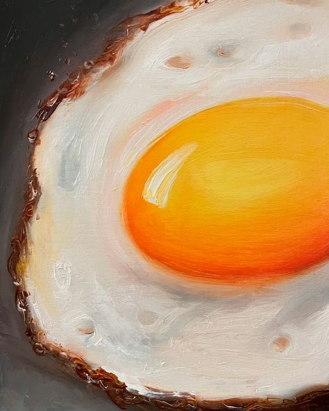 A new commissioned fried egg finished for a new customer 😊🍳 oil paint on wood panel. #friedegg #foodart #foodartist #oilpainting #oilpaintings #contemporaryart #wallart #walldecor #homedecor Fried Egg Painting, Oil Paint On Wood, Paint On Wood, Food Artists, Egg Painting, Abstract Line Art, Scrambled Eggs, Fried Egg, Wood Panel