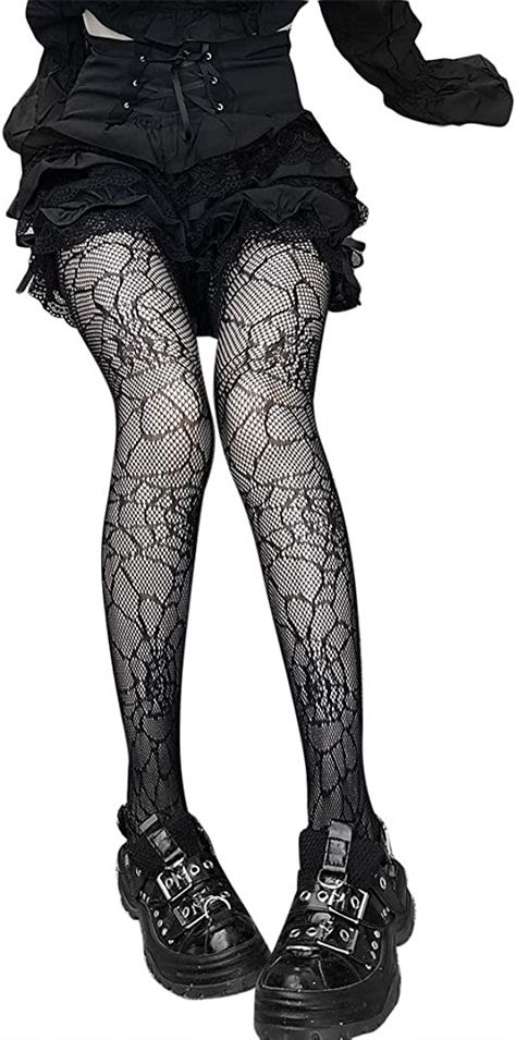 #goth #gothic #gothfashion #alternative #altfashion #black #gothgirl #tights #spider #spiderweb Spider Web Tights, Goth Tights, Goth Alternative Fashion, Gothic Tights, Gothic Women, Web Patterns, Black Goth, Patterned Tights, Fishnet Tights