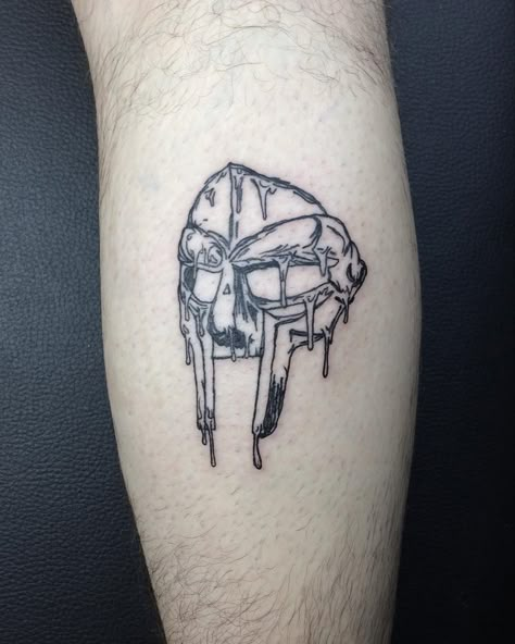 Mf Doom Tattoo, Doom Tattoo, Ogham Tattoo, Mens Face Tattoos, Tattoo Mask, Mask Tattoos, Hip Hop Tattoo, New Tattoo Styles, Doom Mask