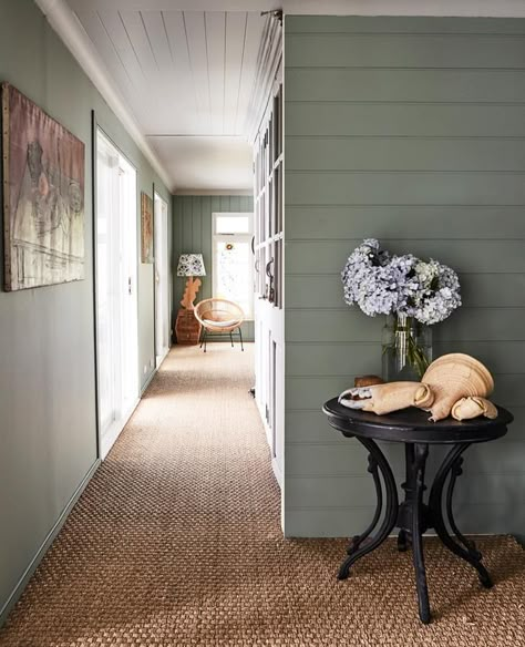 Sisal Flooring, Seagrass Carpet, Sibella Court, Life By The Sea, Walnut Armchair, Natural Carpet, Homes To Love, Hallway Ideas Entrance Interior Design, Hallway Ideas Colour