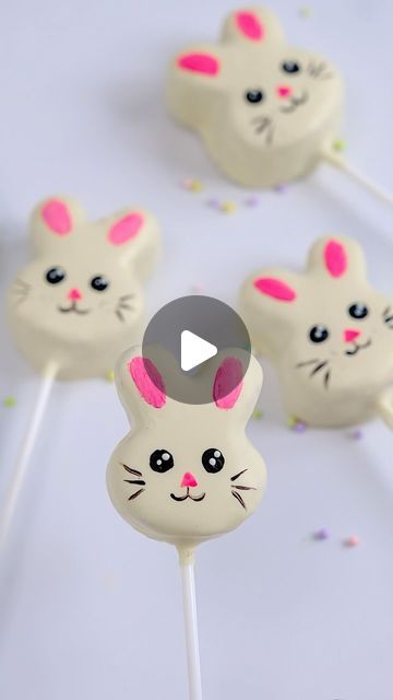 Bunny Cake Pops, 6 Inch Cake, Bunny Cake, Sweet Delights, The Bunny, A Stick, Cocoa Butter, Cake Pops, Paint Brushes