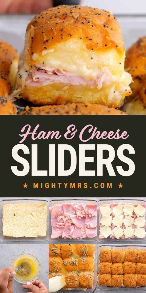 Hawaiian Roll Ham Sandwiches, Hawaiian Ham Sliders, Oven Baked Ham, Ham Sliders Recipes, Ham Appetizers, Baked Ham And Cheese Sliders, Juicy Ham, Sliders On Hawaiian Rolls, Hawaiian Roll Sandwiches