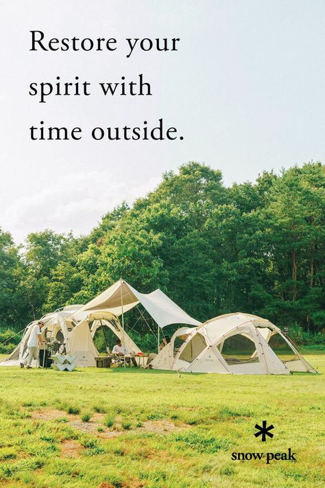 Since 1958, Snow Peak has made Japanese-designed, lifetime-guaranteed camping gear and apparel that create restorative experiences in nature. Free shipping on orders $200+. Tents Camping Glamping, Winter Vacations, Japan Prefectures, Travel Camper, Snow Peak, Camping Glamping, Outdoor School, Outdoor Inspirations, Camping Survival