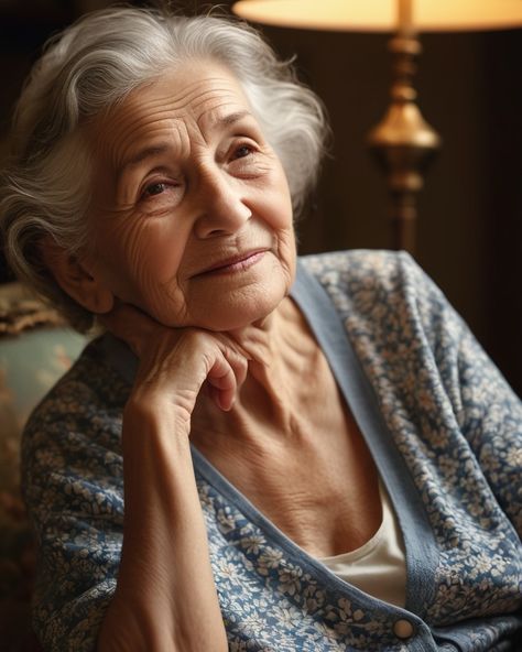 Old Woman with a Content Look #aiart #ai #diffusedcreations Old Lady Portrait, Old Woman Portrait, Beautiful Old Lady, Older Woman Portrait, Old Lady Pics, Old Person, Portrait Photography Women, Old Lady, Old Woman