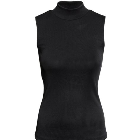 Sleeveless Turtleneck Top In Thick, Ribbed Jersey. Fits Well On The Body And Very Comfortable. Open Sleeves Are Great Cause You Don't Get Too Hot! Never Worn! Willing To Negotiate On Prices :) Black Turtleneck No Sleeves, Sleeveless Turtleneck Drawing, Turtle Neck Without Sleeves, Mafuyu Outfit, Turtle Neck Tank Top Outfit, Tank Top Turtle Neck, Sleeveless Turtleneck Outfit, Black Turtleneck Sleeveless, Outfit Edits