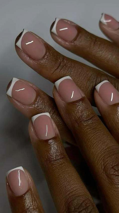 French Gel Polish Short Nails, Cute Frenchies, Red Gel Nails, 2024 Nails, Drip Nails, Personal Grooming, Finger Nails, Work Nails, Cornrows Braids