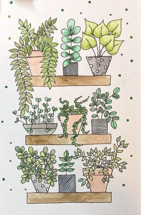 Plant Drawings, Plant Doodle, Bullet Journal Diy, Easy Doodle Art, Bullet Journal Design Ideas, Bullet Journal Themes, Bullet Journal Lettering Ideas, Plant Drawing, Home Decor Projects