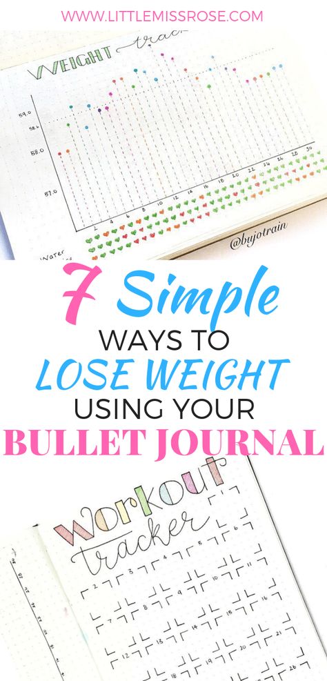 Check out these 7 simple ways you can successfully lose weight using your bullet journal! #bulletjournal #bujo #weightloss Bullet Journal Health, How To Bullet Journal, Bullet Journal Work, Bujo Spreads, Weight Tracker, Bullet Journal How To Start A, Bullet Journal Tracker, Bullet Journal Hacks, Bullet Planner