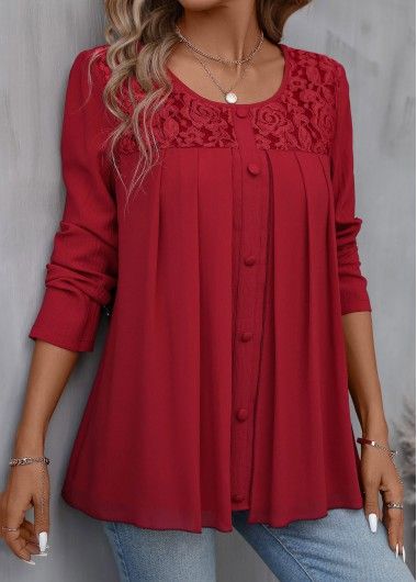 Layer Blouse Design, Round Neck Blouse, Blouse Designs Catalogue, Flowy Design, Trendy Tops For Women, Lovely Tops, Blouse Design, Trendy Tops, Plus Size Tops