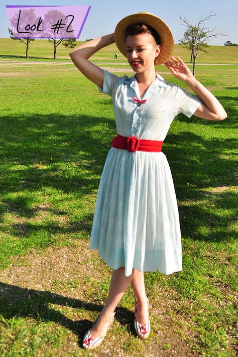 1950s Vintage Shirtwaist Dress Styled 1950s Shirtwaist Dress, Outfit Ideas For Work, Damn Yankees, Dresses 1950s, Shirtwaist Dress, Vintage 1950s Dresses, Ear Hair, Mama Style, Shirt Dress Style