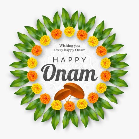 Illustration about Onam festival background for South India Kerala traditional celebration. Floral wreath with umbrella. Vector illustration. Illustration of leaf, background, hindu - 154810560 Onam Wishes Images, Happy Onam Images, Onam Images, Happy Onam Wishes, Onam Greetings, Dhanteras Images, Onam Wishes, Onam Celebration, Onam Festival