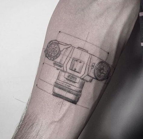 Blueprint Tattoo, Camera Blueprint, Camera Tattoo Design, Photographer Tattoo, Camera Tattoos, Photography Tattoo, Literary Tattoos, Camera Tattoo, Sick Tattoo