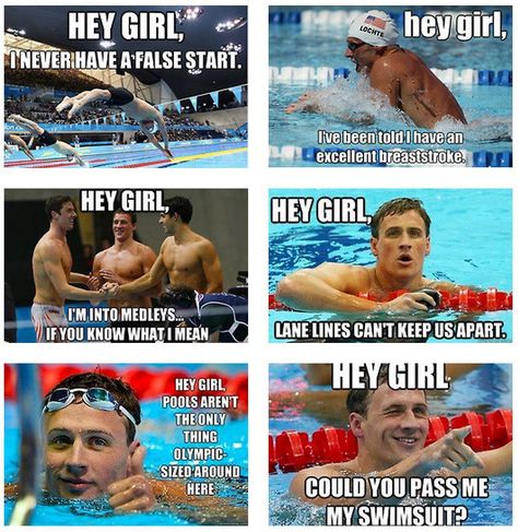 L.O.L. Swimming Pick Up Lines, Swim Problems, Swimmer Memes, Swimmer Quotes, Swimming Jokes, Swimmer Girl Problems, Swimming Funny, Swimming Motivation, Swimming Memes