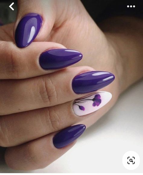 Purple Nail Art Designs, Purple Gel Nails, Dark Purple Nails, Violet Nails, Purple Nail Art, Purple Acrylic Nails, Purple Nail Designs, Purple Nail, Almond Nails Designs