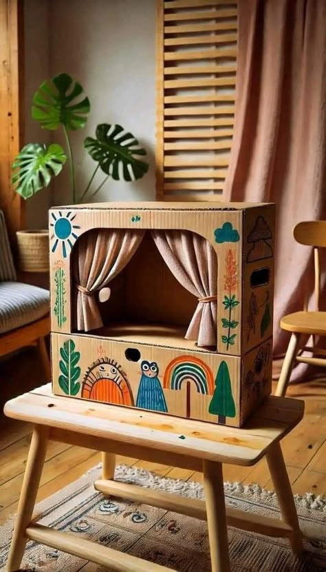 Cardboard Crafts Kids, Ideas Animal Crossing, Toddler Arts And Crafts, Baby Learning Activities, Baby Activities, Crafts Kids, Cardboard Crafts, Kid Activities, Toddler Learning