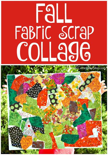 Fall Fabric Scrap Collage. Process art for toddlers, preschoolers, or elementary kids. Bright and colorful, great way to make REAL art with children and use up some fabric scraps while you're at it! Process Art For Toddlers, Scrap Collage, Art For Toddlers, Autumn Activities For Kids, Fall Theme, Crafts For Boys, Autumn Crafts, Real Art, Toddler Art