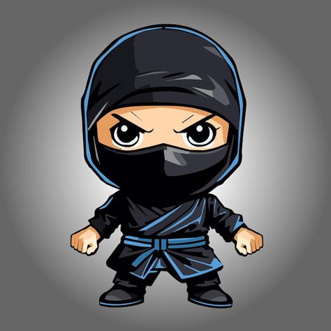 Vector chibi ninja illustration | Premium Vector #Freepik #vector #black #illustration #cartoon #cute Chibi Ninja, Cartoon Ninja, Ninja Illustration, Black Illustration, Art Study, Shirt Prints, Illustration Cartoon, Cartoon Cute, Art Studies