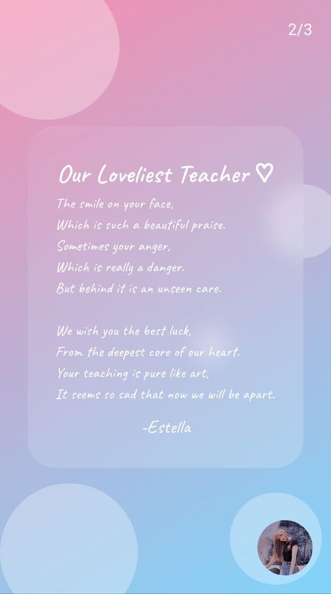 BTW thanks to @Adx_7 and @Jerry_7056 for giving me beautiful ideas when I was unable to think... ❣️❣️ I've just converted their ideas into lovely lines ✨🌸 Birthday Lines For Teacher, Birthday Card For English Teacher, Teacher Farewell Card Ideas Handmade, Lines On Teacher, Farewell Quotes For Teacher, Teacher Qoutes, Long Birthday Wishes, Teacher Appreciation Letter, Words For Teacher